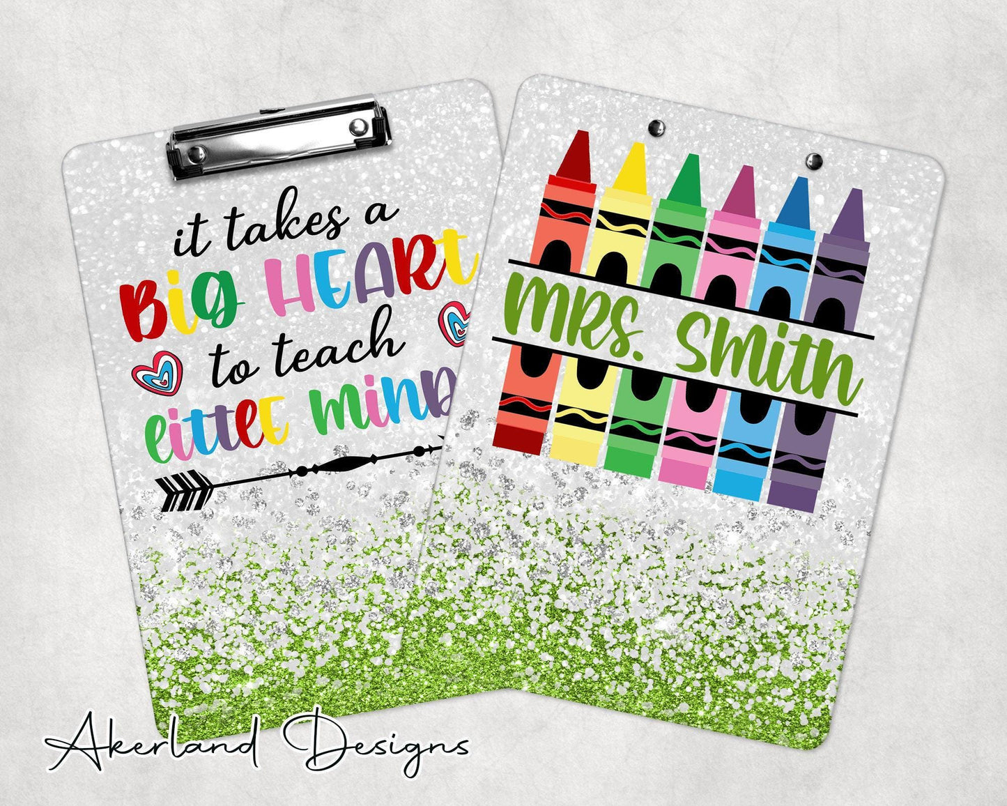Green Teacher Clipboard with Personalization Front and Back Gift for Teachers - Double Sided