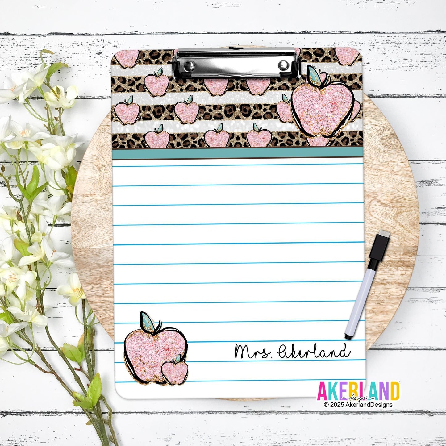 Teacher Double Sided Dry Erase Clipboard, Teacher Appreciation Gift, Mini 6x9in or 9x12.5in, Teacher Clipboard, Student Clipboard