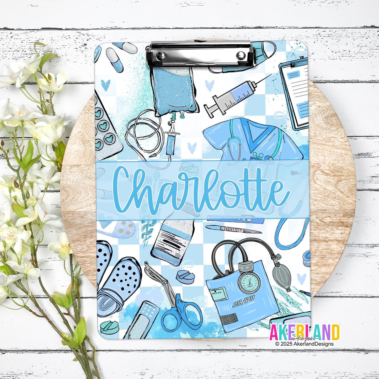 Nurse Clipboard with name front and back - Nurse Gift - Nurse Graduate Gift, design is the same on both sides