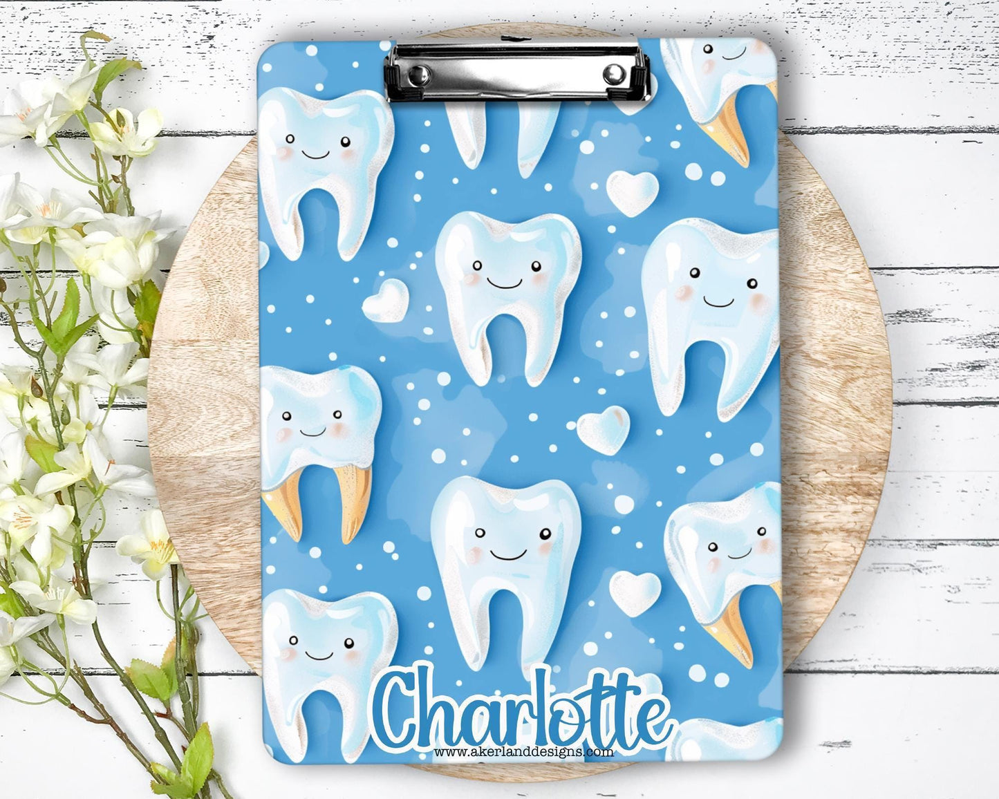 Happy Molars Clipboard with Personalization on both sides, great Dental Front Office Clipboard, Dental Hygienist Clipboard