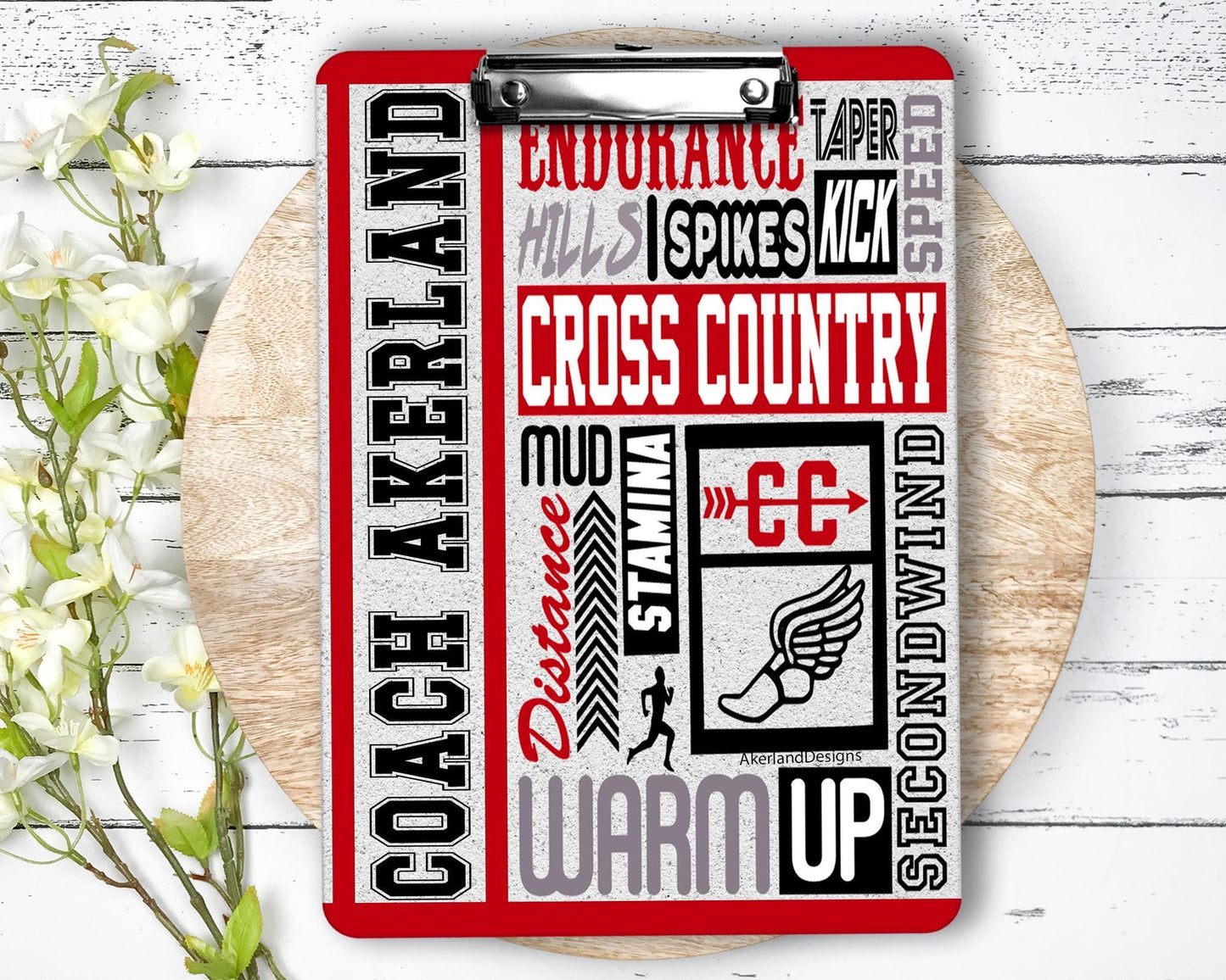 Cross Country Clipboard with Personalization on Front and Back - Gift for Coach - Color Options available
