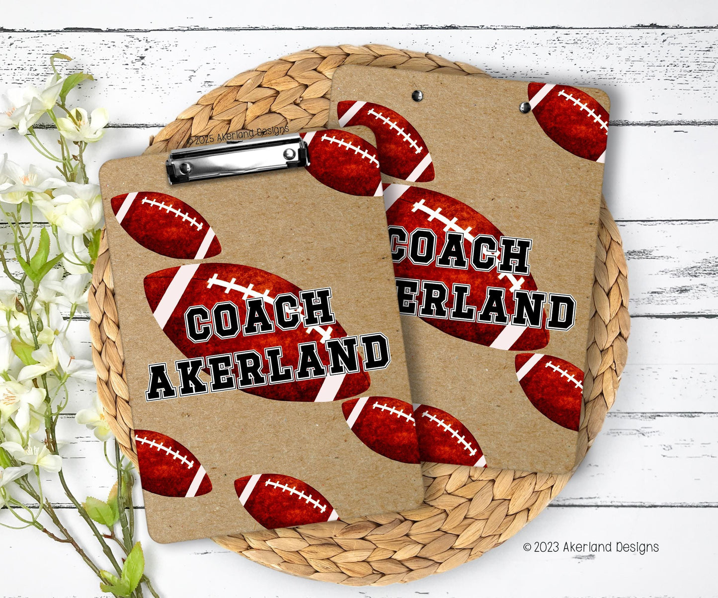 Football Clipboard with Personalization Double Sided 9x12.5 Inches