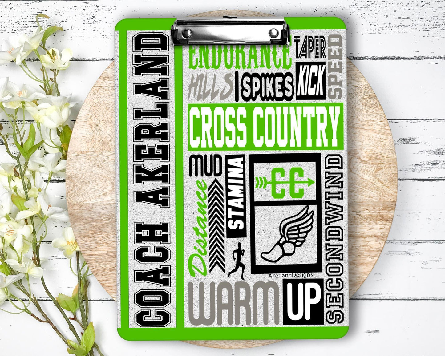 Cross Country Clipboard with Personalization on Front and Back - Gift for Coach - Color Options available