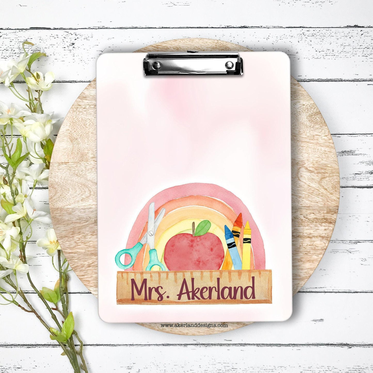 Rainbow Teacher Clipboard with Personalization Front and Back Gift for Teachers - Double Sided