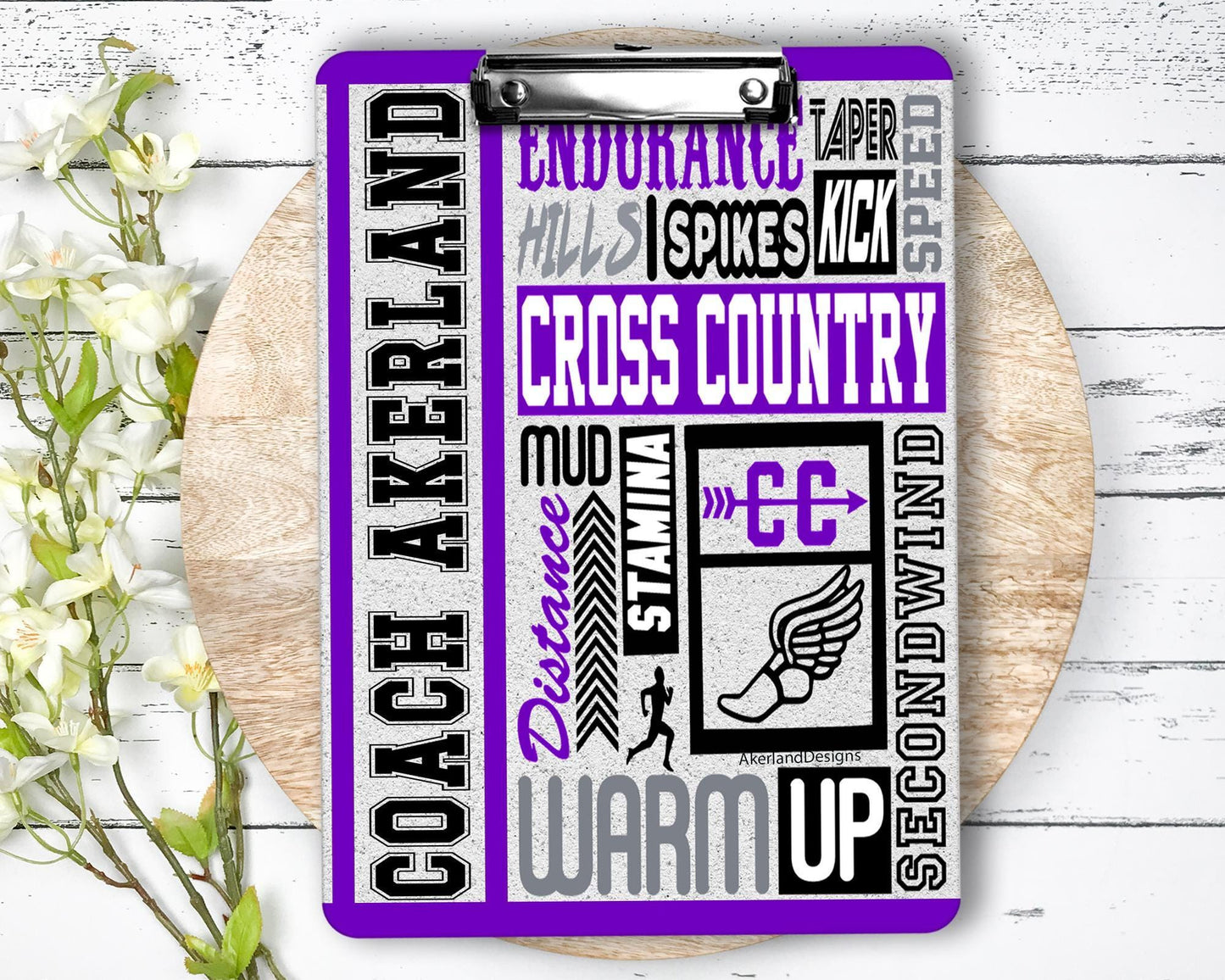 Cross Country Clipboard with Personalization on Front and Back - Gift for Coach - Color Options available