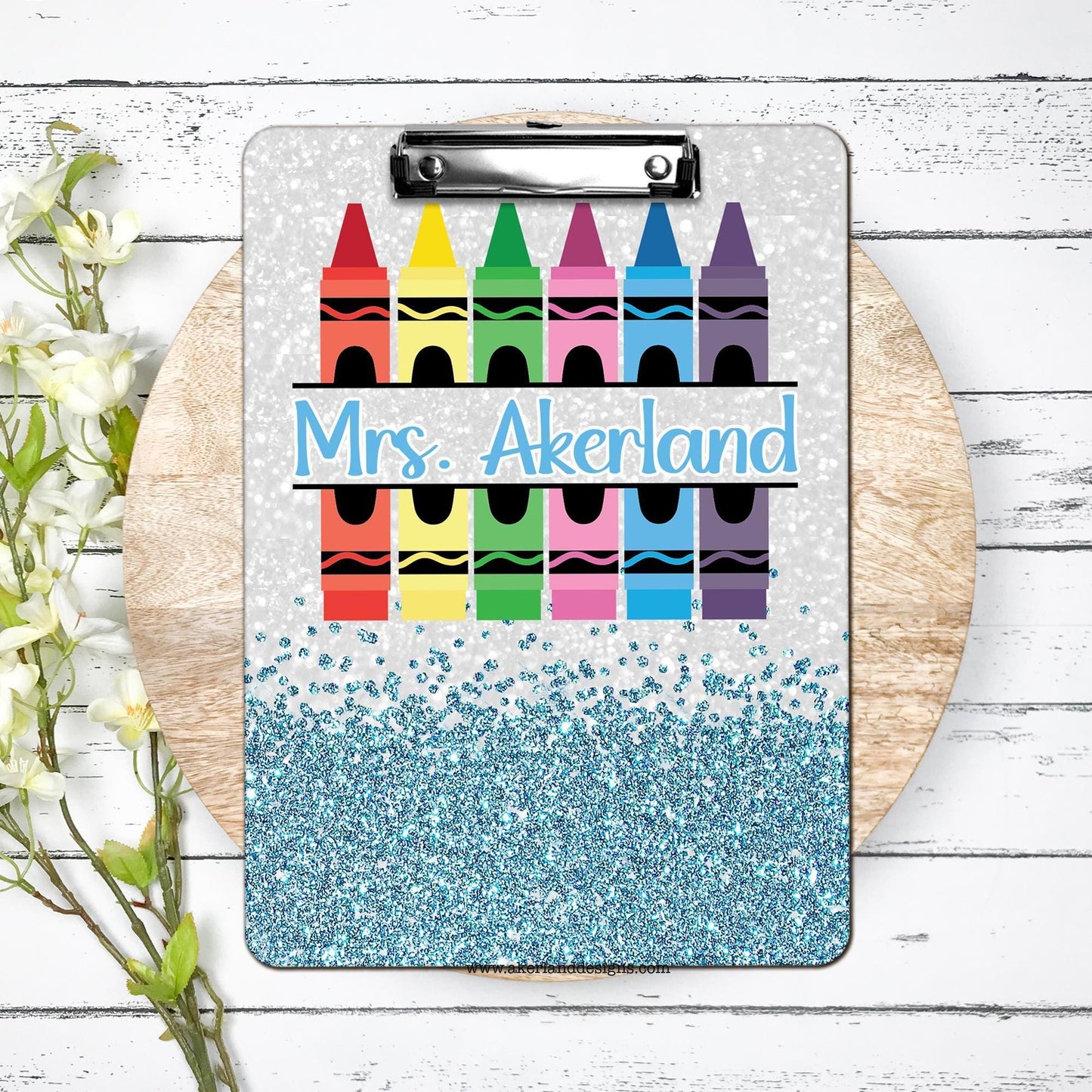 Blue Teacher Clipboard with Personalization Front and Back Gift for Teachers - Double Sided Clipboard
