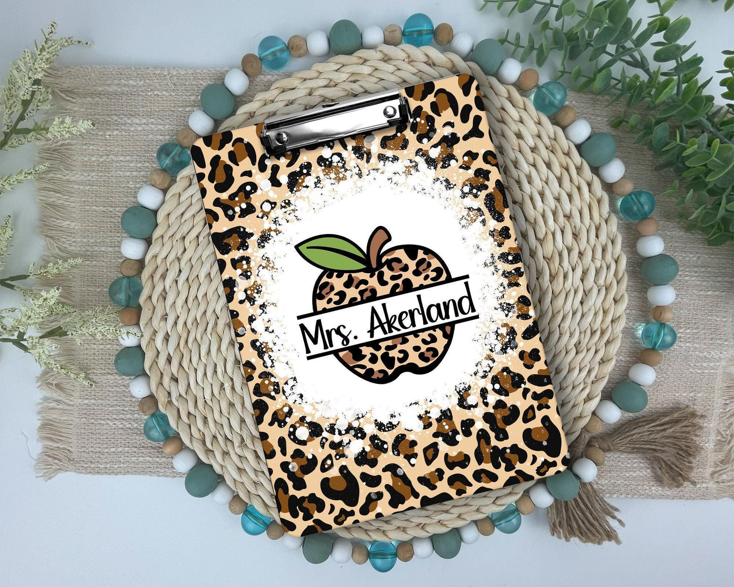 Leopard Teacher Clipboard with design on both sides FRONT AND BACK Teacher Appreciation Gift - Back to school gift