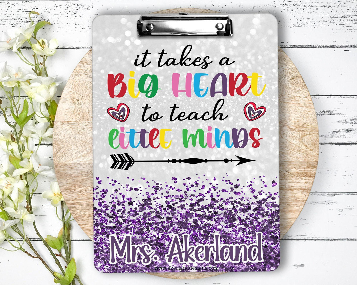 Purple Teacher Clipboard with Personalization Front and Back Gift for Teachers - Double Sided