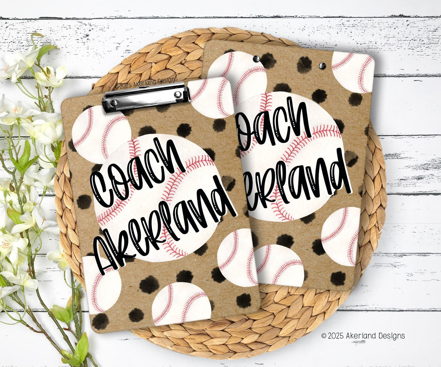 Baseball Clipboard with Personalization Front and Back Great Gift for Coach - Double Sided 9x12.5 inches