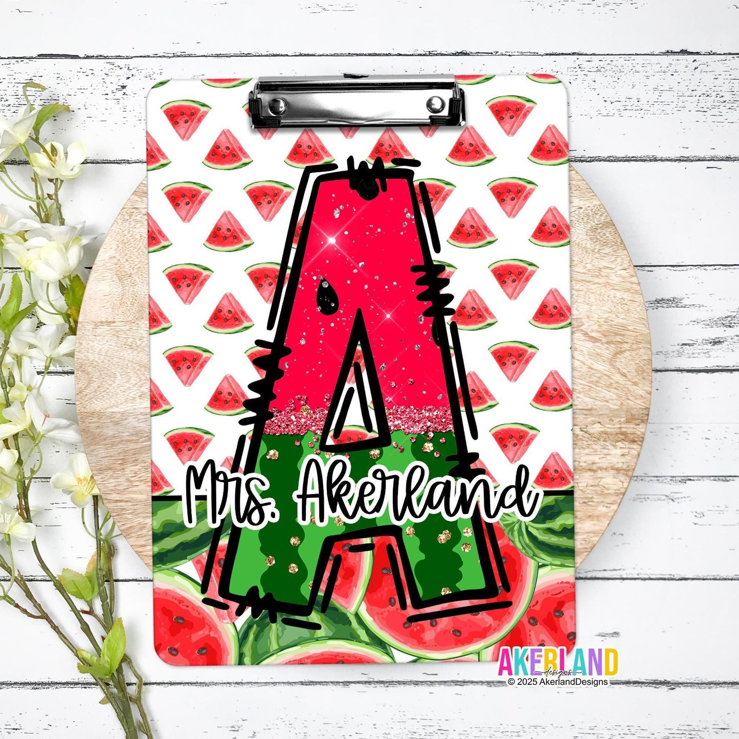 Watermelon Clipboard personalized on both sides FRONT AND BACK Teacher Appreciation Gift - Back to school gift - Teacher Clipboard