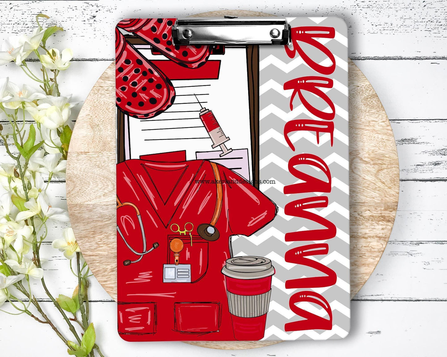 Red Nurse Clipboard with name front and back - Nurse Gift - Nurse Graduate Gift - Double Sided