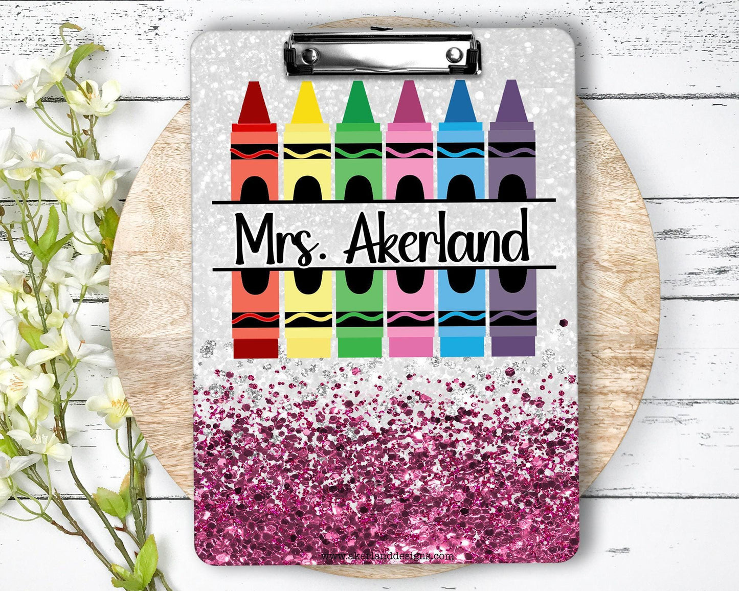 Pink Teacher Clipboard with Personalization Front and Back Gift for Teachers - Double Sided