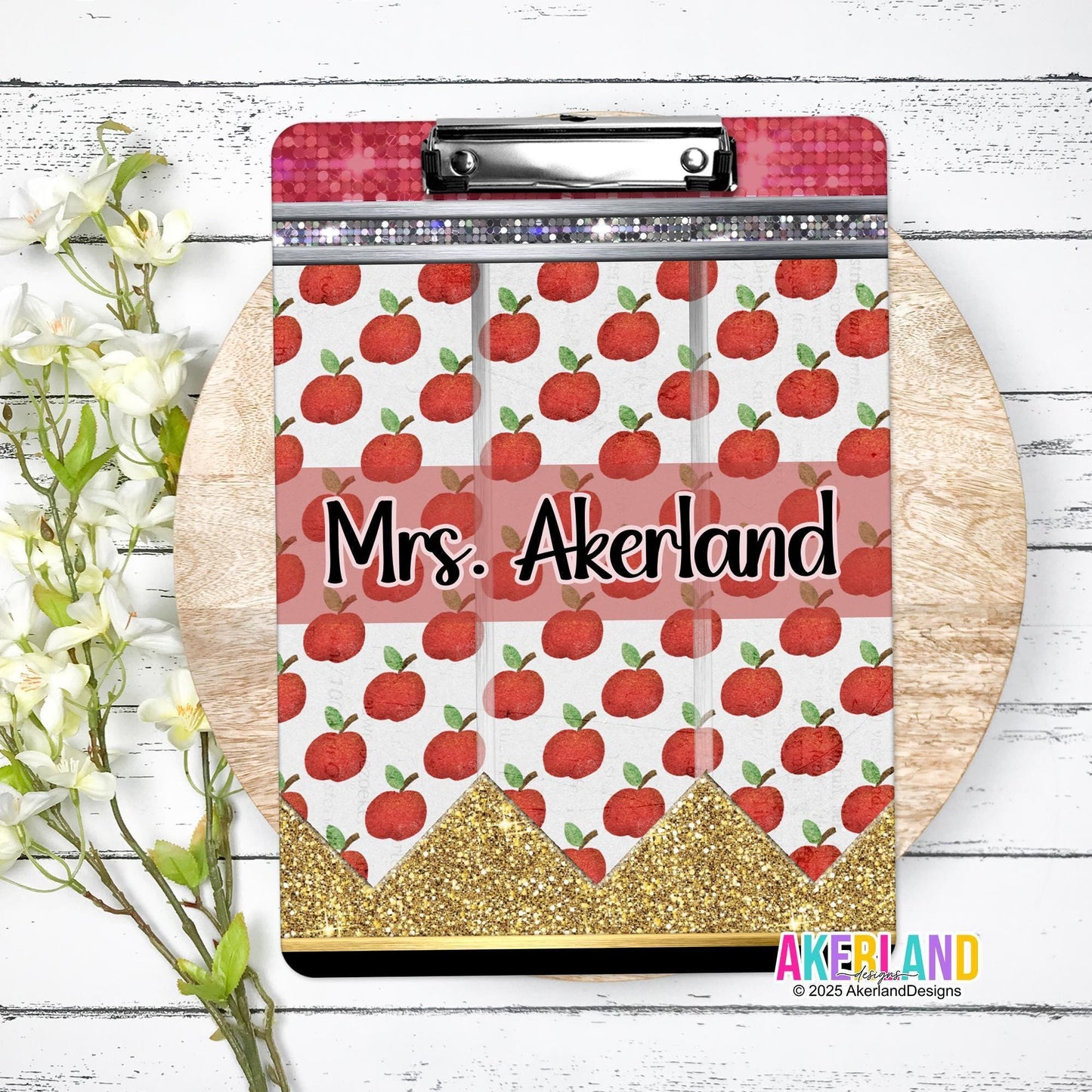 Red Apple Teacher Pencil Clipboard | Teacher Appreciation Gift | Back to School Gift - Double Sided