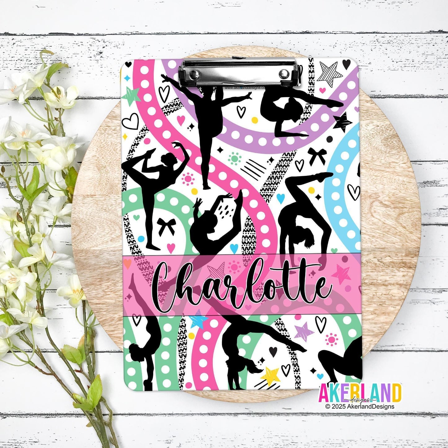 Gymnastics Clipboard with Personalization design is printed on both sides and are the same, Coach Appreciation, Gift Gymnastics Coach Gift