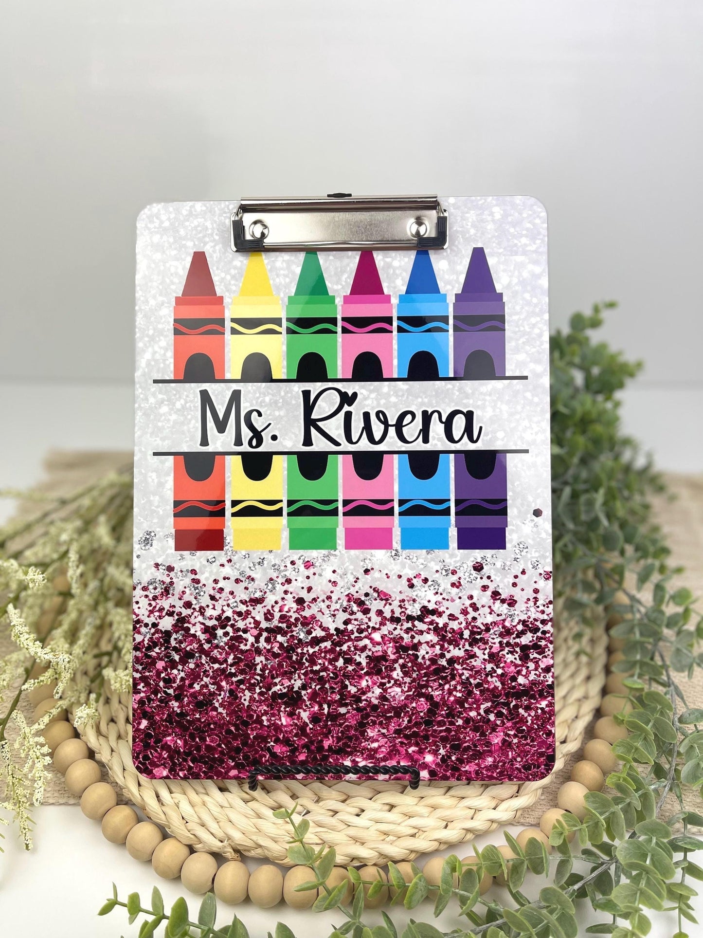 Pink Teacher Clipboard with Personalization Front and Back Gift for Teachers - Double Sided