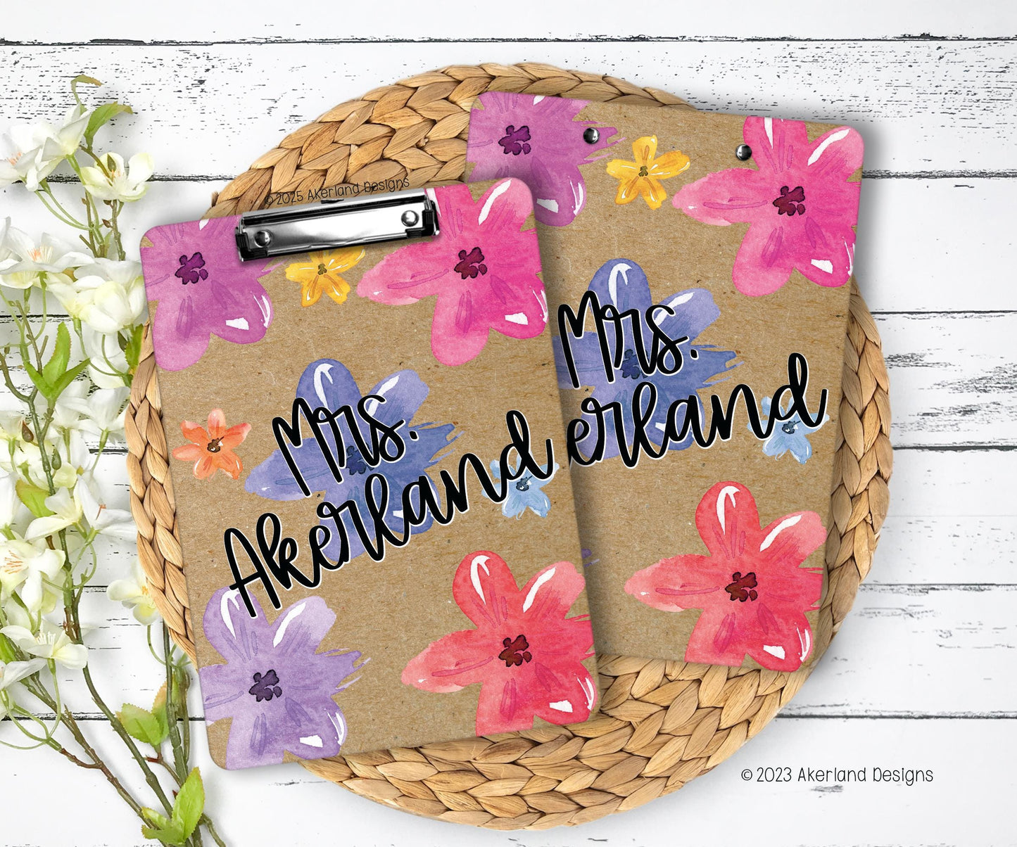 Flower Clipboard with Personalization on both sides FRONT AND BACK Teacher Appreciation Gift Back to school gift 9x12.5 Inches