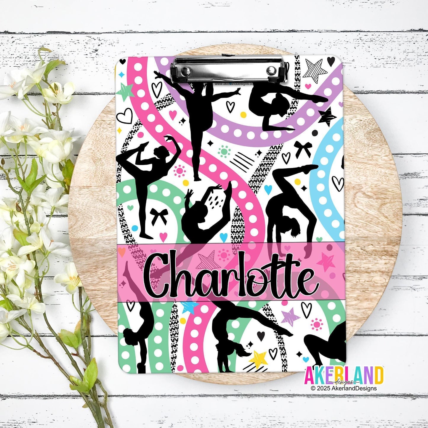 Gymnastics Clipboard with Personalization design is printed on both sides and are the same, Coach Appreciation, Gift Gymnastics Coach Gift