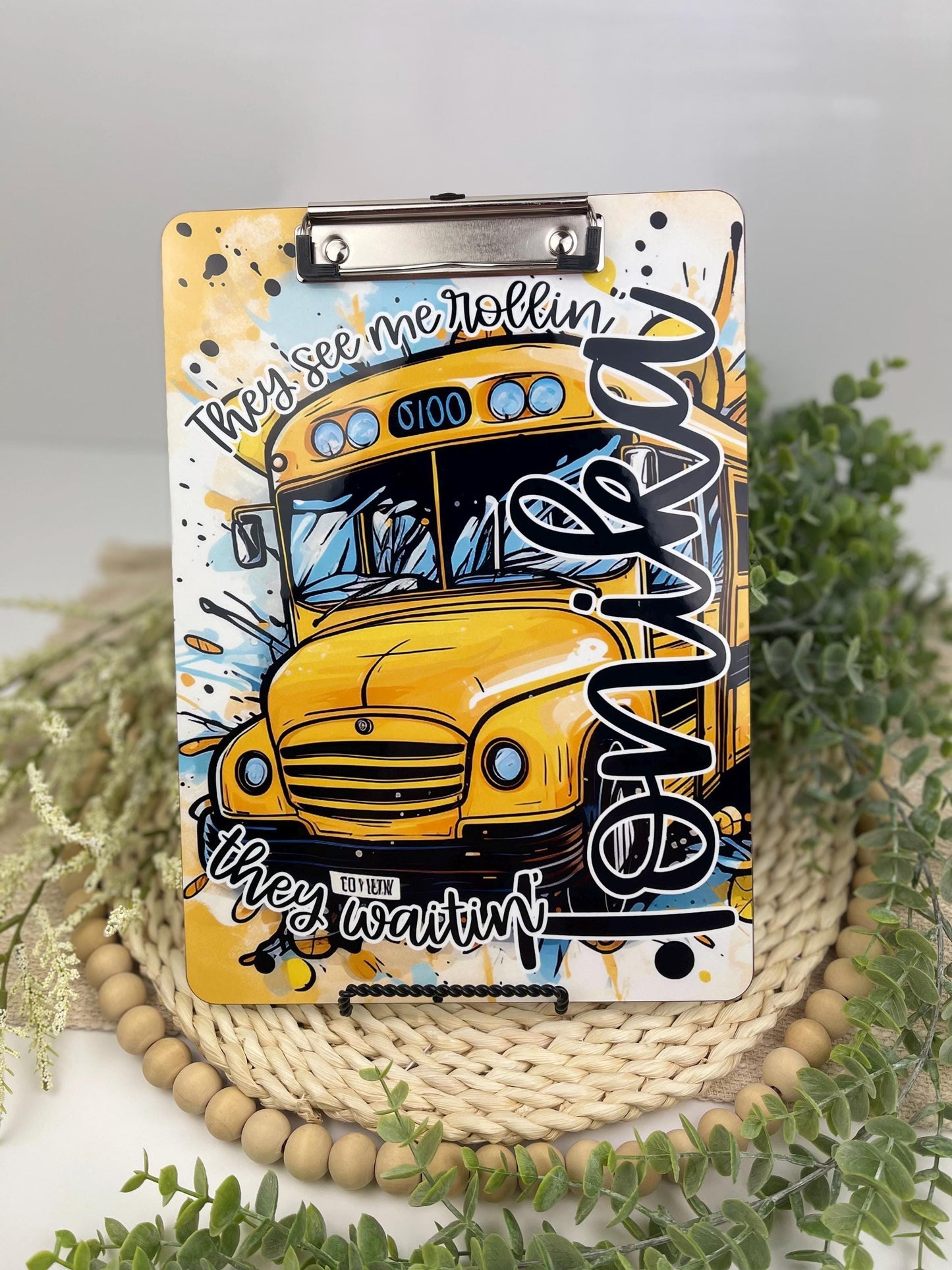 Bus Driver Clipboard with Personalization Front and Back - Gift for Bus Driver - Double Sided or 20oz Tumbler