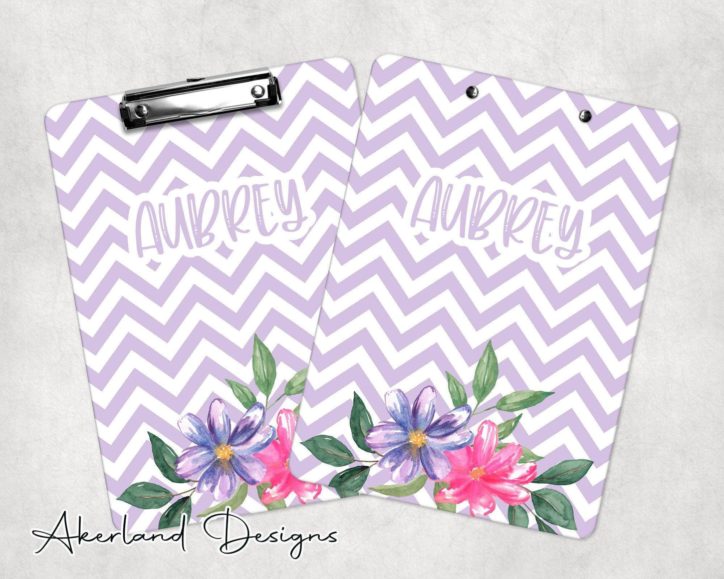 Purple Flower Clipboard with Personalization Front and Back / 9x12.5 or 6x9 - Double Sided
