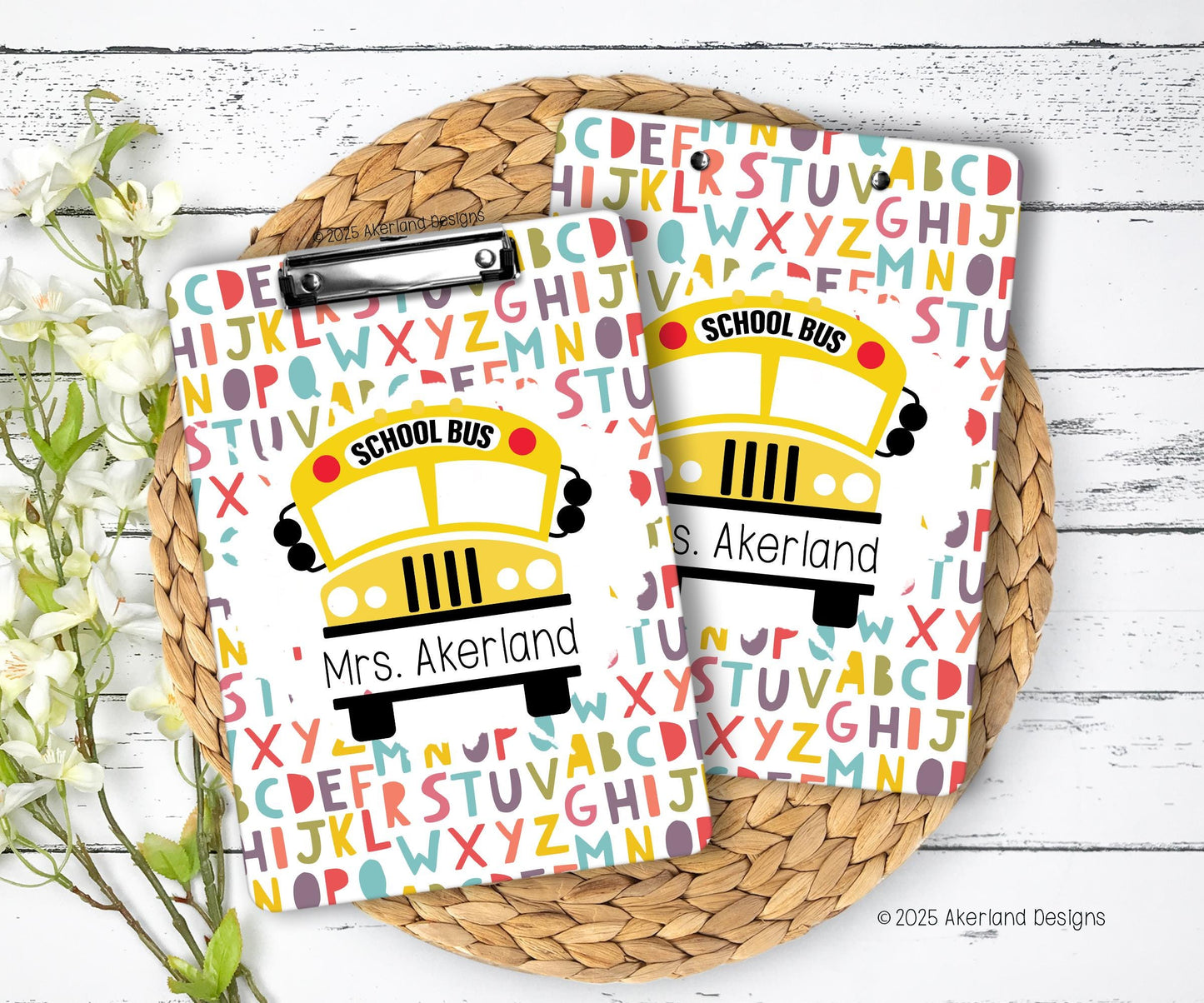 School Bus Driver Clipboard with Personalization Front and Back | Gift for School Bus Drivers - Double Sided