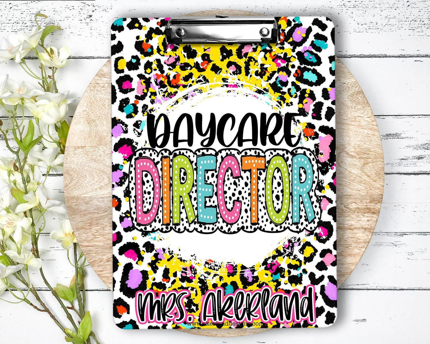 Daycare Director Clipboard with Personalization Front and Back - Double Sided