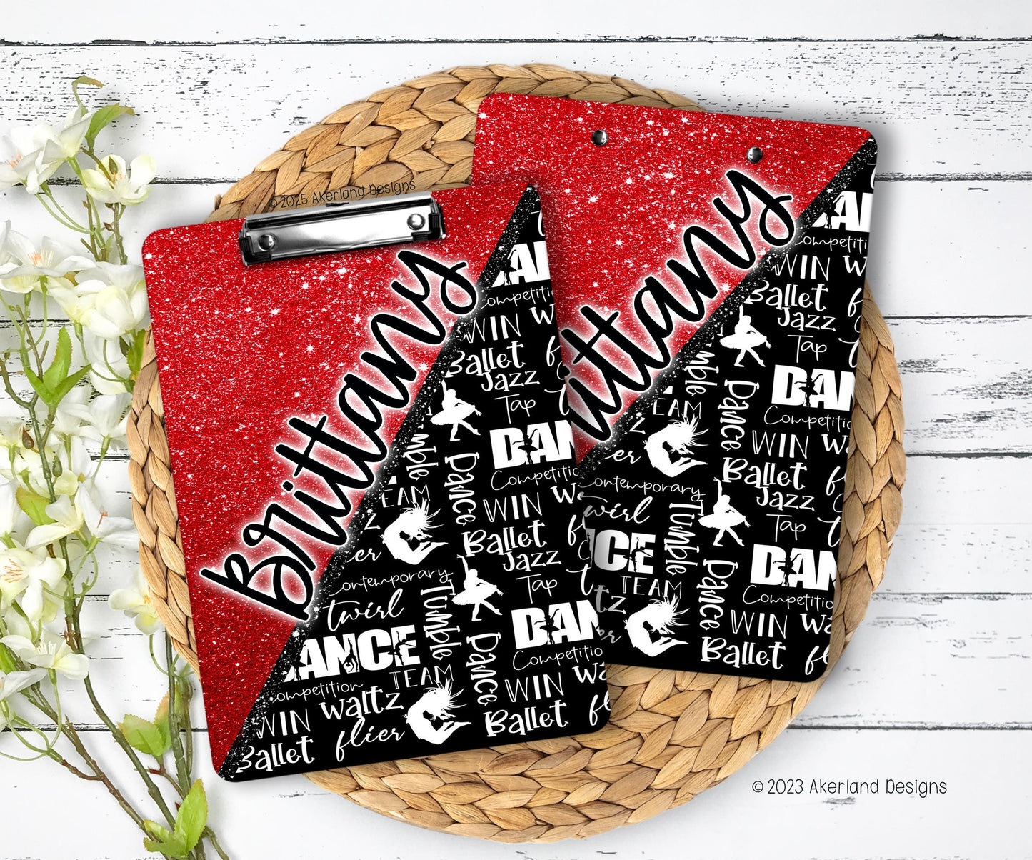 Red Dance Clipboard with Personalization Front and Back - Gift for Dance Teacher - Double Sided 9x12.5 inches