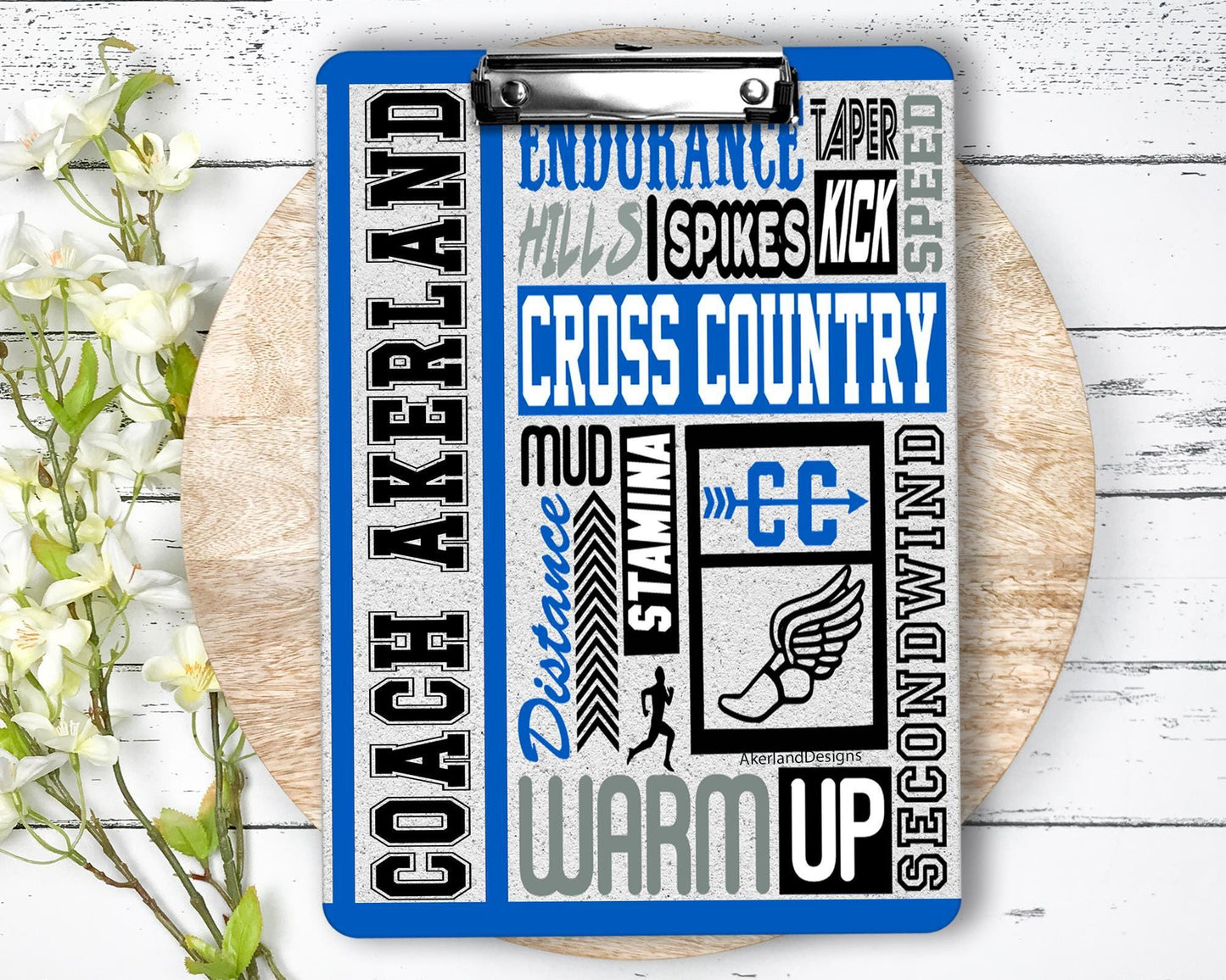 Cross Country Clipboard with Personalization on Front and Back - Gift for Coach - Color Options available