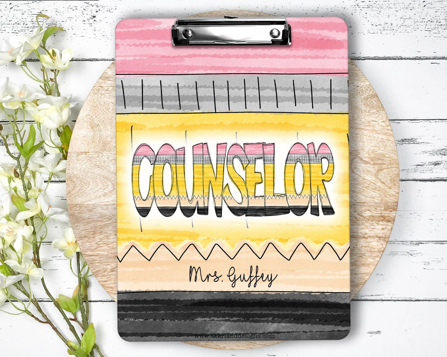 Counselor Pencil Clipboard with Personalization Front and Back | Gift for Counselors | Back to School Gift - Double Sided