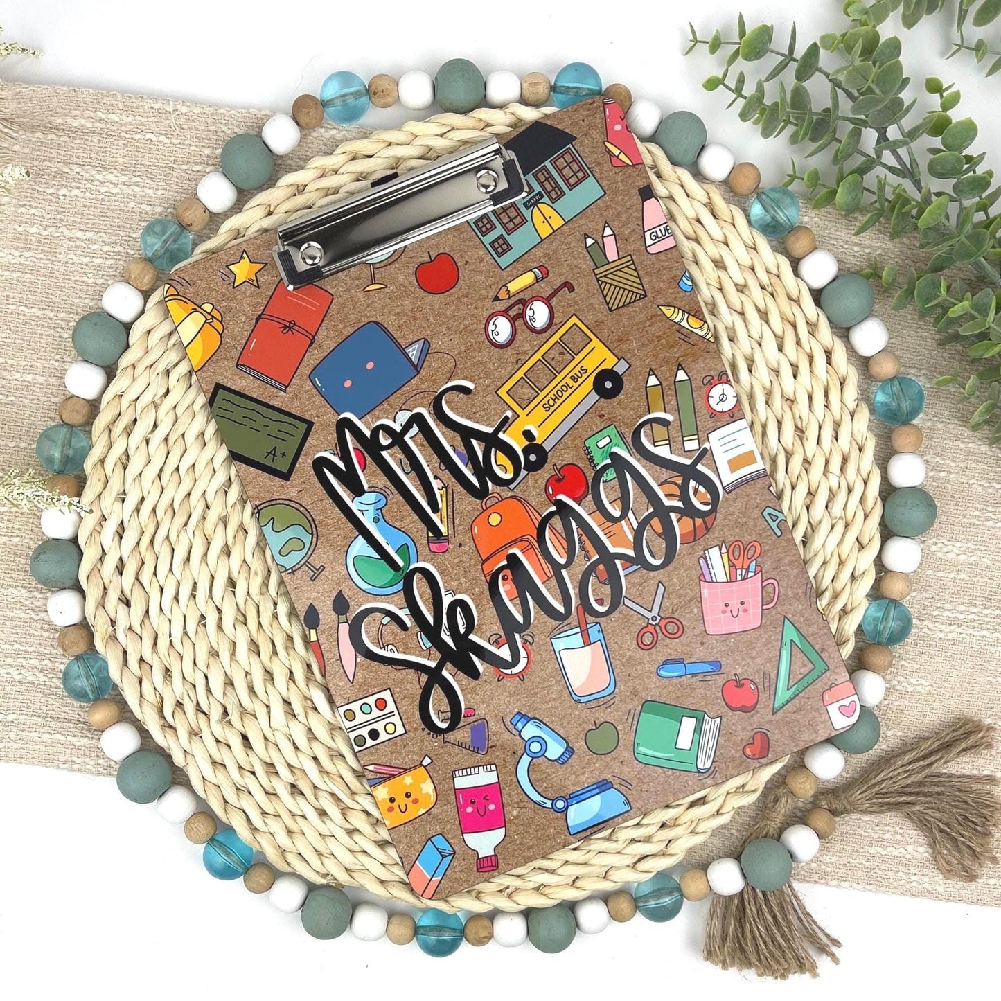 Personalized Teacher Clipboard with Personalization on both sides FRONT AND BACK Teacher Appreciation Gift - Back to school gift 9x12.5 inch