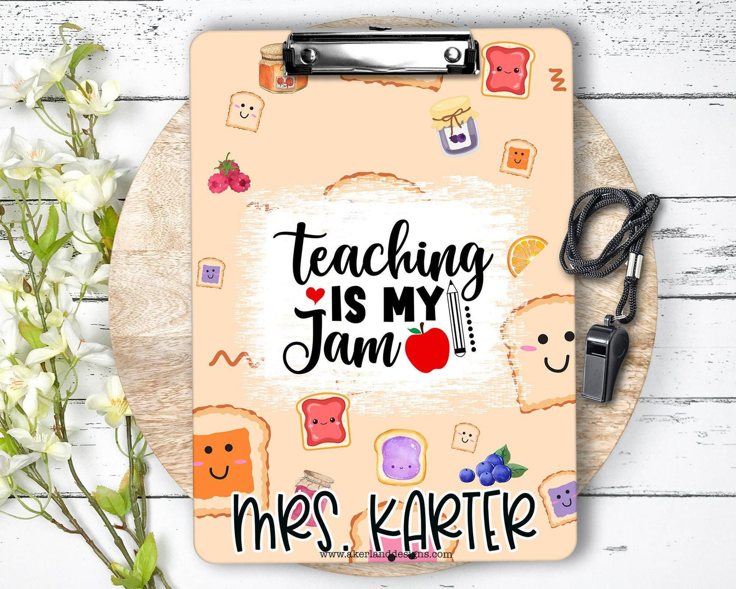 Teaching is my JAM Clipboard with Personalization Front and Back -Gift for Favorite Teachers - Teacher Appreciation - Punny - Double Sided