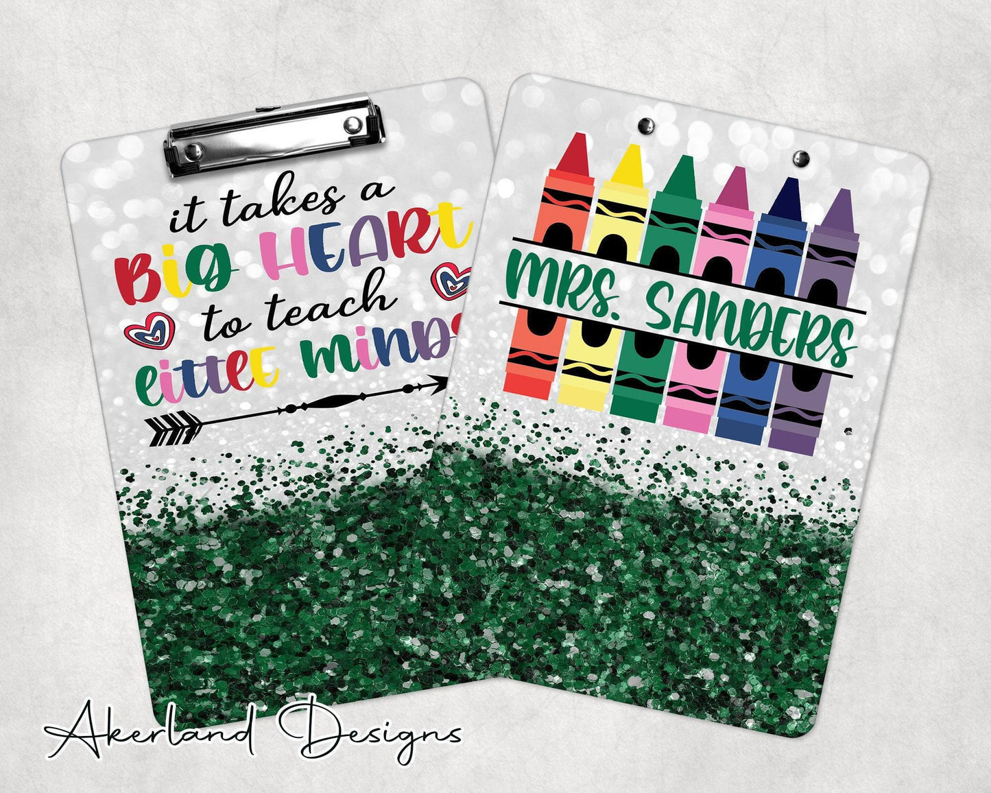 Green Teacher Clipboard with Personalization Front and Back Gift for Teachers - Double Sided