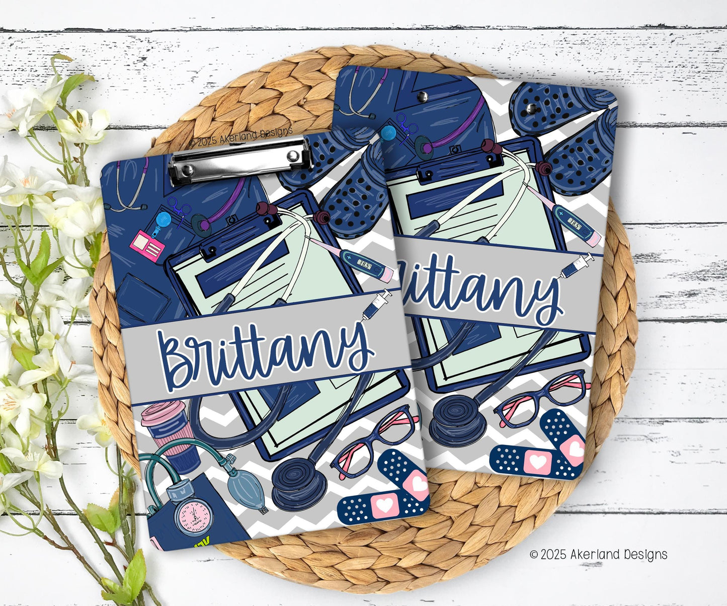Nurse Clipboard with name front and back - Nurse Gift - Nurse Graduate Gift - Scrub Color Blue, Green, Pink, Purple, Gray, Black 9x12.5 in