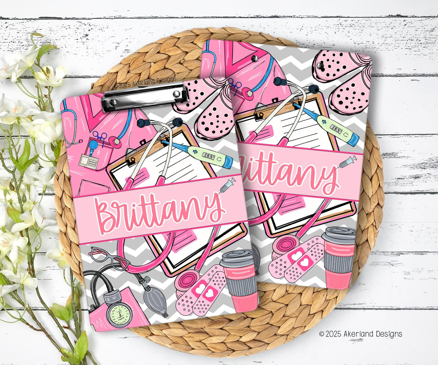 Nurse Clipboard with name front and back - Nurse Gift - Nurse Graduate Gift - Scrub Color Blue, Green, Pink, Purple, Gray, Black 9x12.5 in