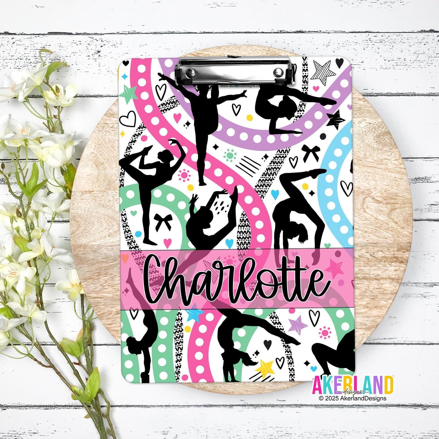 Gymnastics Clipboard with Personalization design is printed on both sides and are the same, Coach Appreciation, Gift Gymnastics Coach Gift