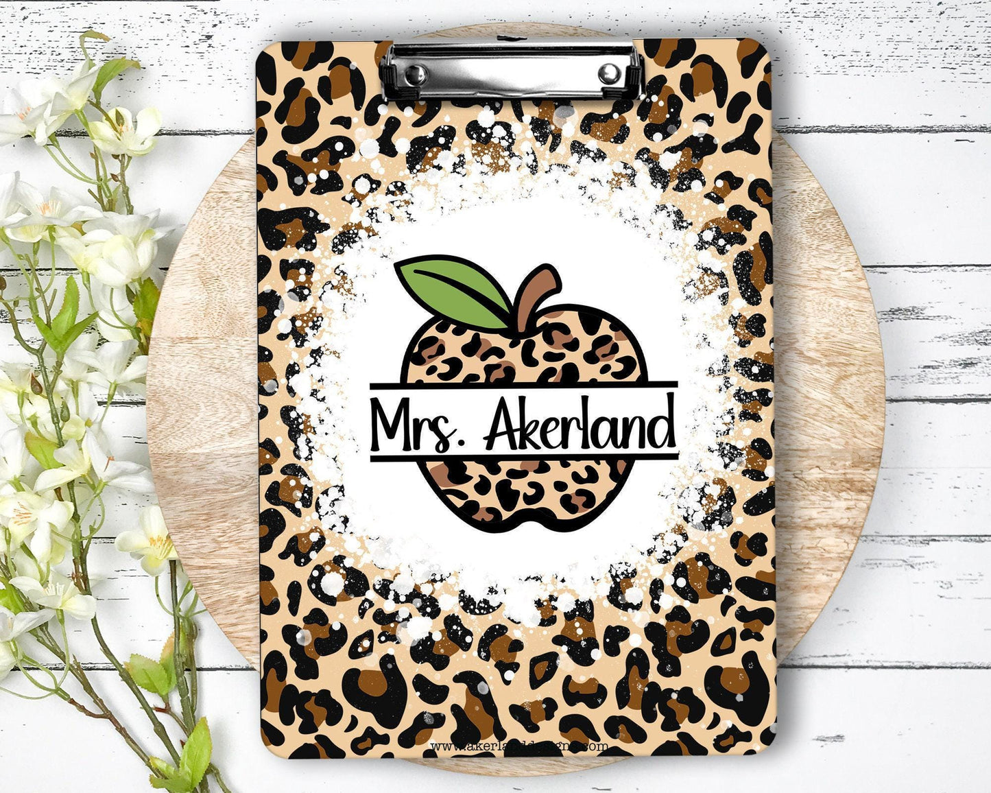 Leopard Teacher Clipboard with design on both sides FRONT AND BACK Teacher Appreciation Gift - Back to school gift