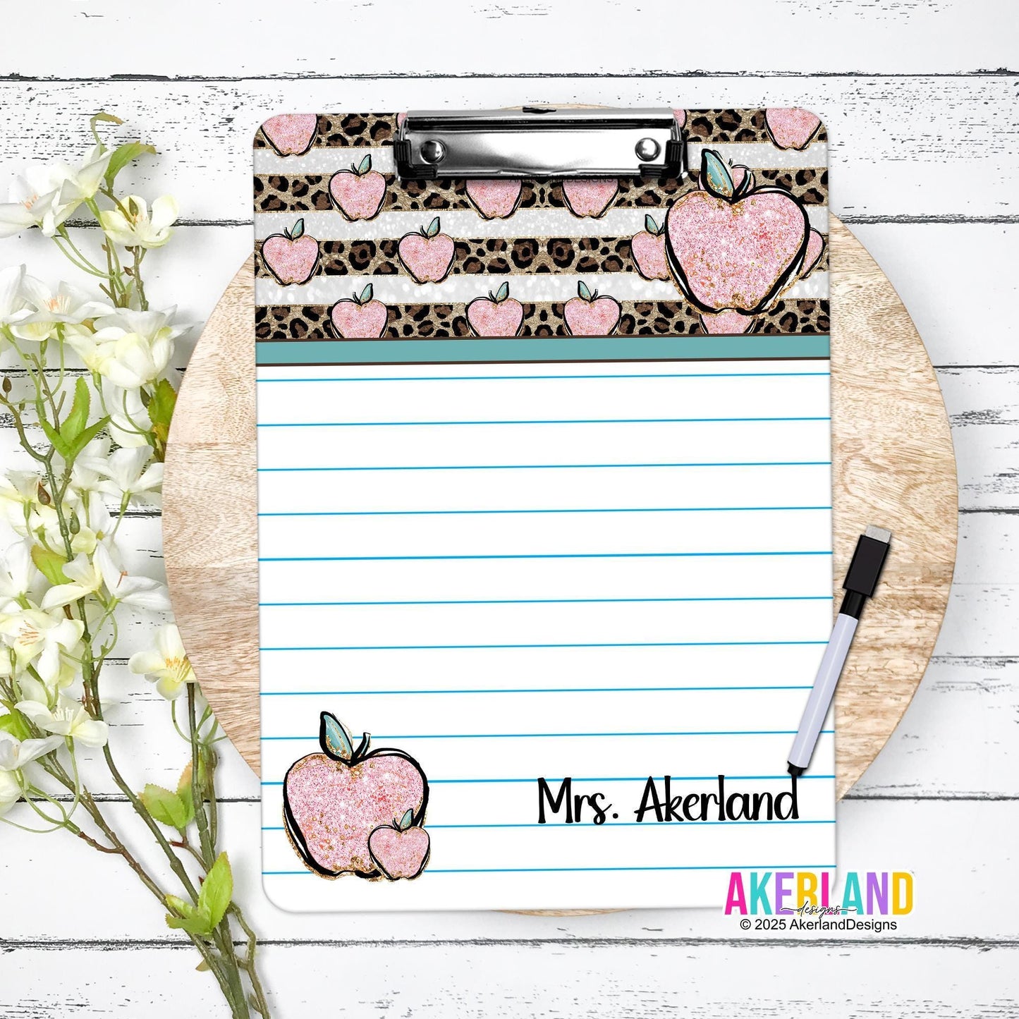 Teacher Double Sided Dry Erase Clipboard, Teacher Appreciation Gift, Mini 6x9in or 9x12.5in, Teacher Clipboard, Student Clipboard