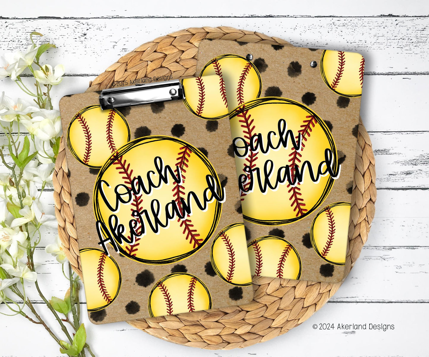 Softball Clipboard with Personalization on both sides FRONT AND BACK Coach Appreciation Gift - School Sports Team Clipboard 9x12.5 inch