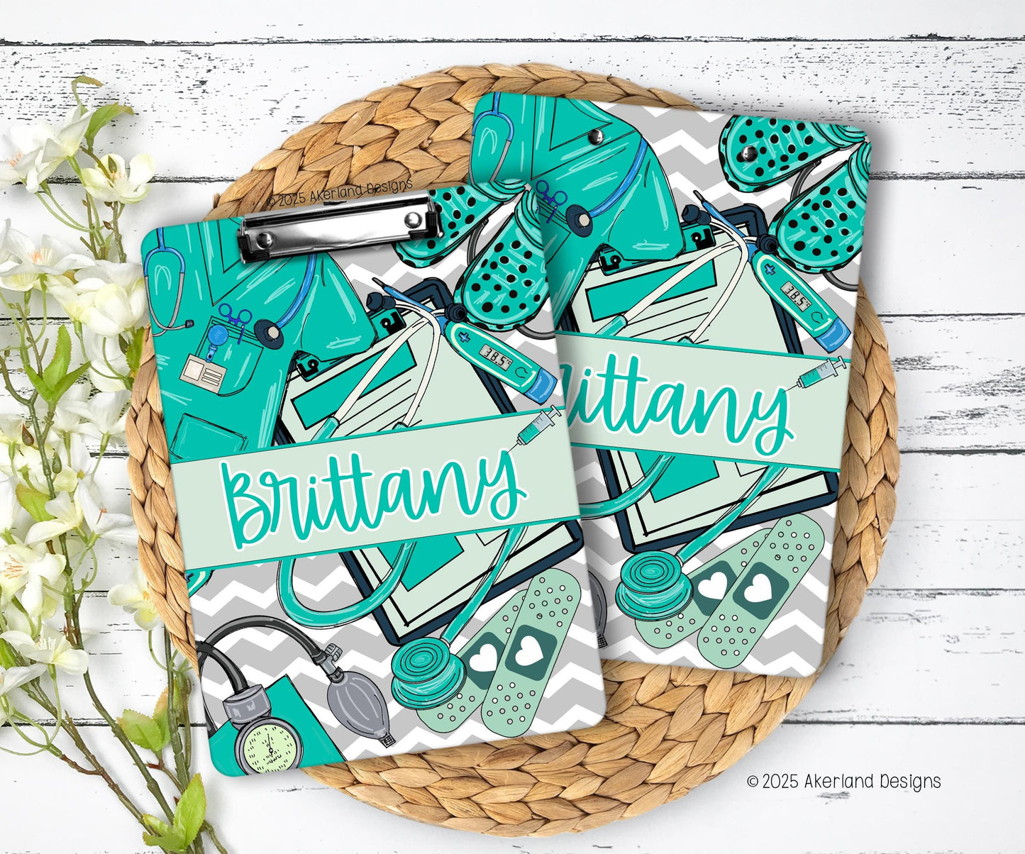 Nurse Clipboard with name front and back - Nurse Gift - Nurse Graduate Gift - Scrub Color Blue, Green, Pink, Purple, Gray, Black 9x12.5 in