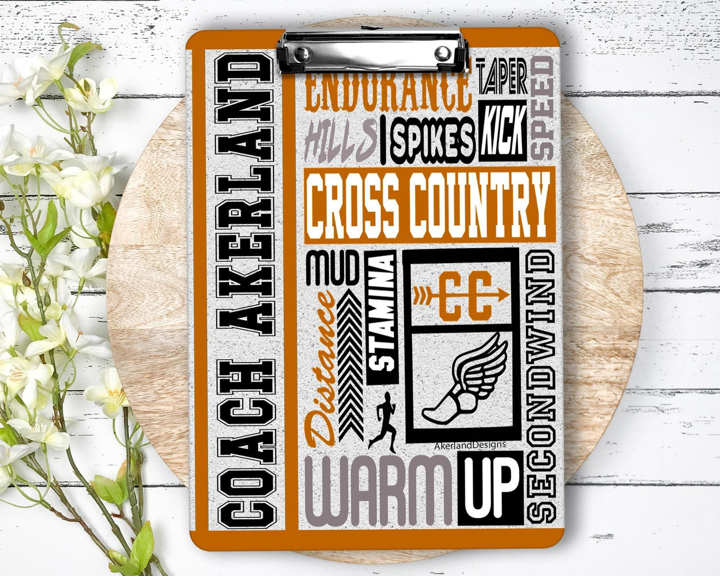 Cross Country Clipboard with Personalization on Front and Back - Gift for Coach - Color Options available