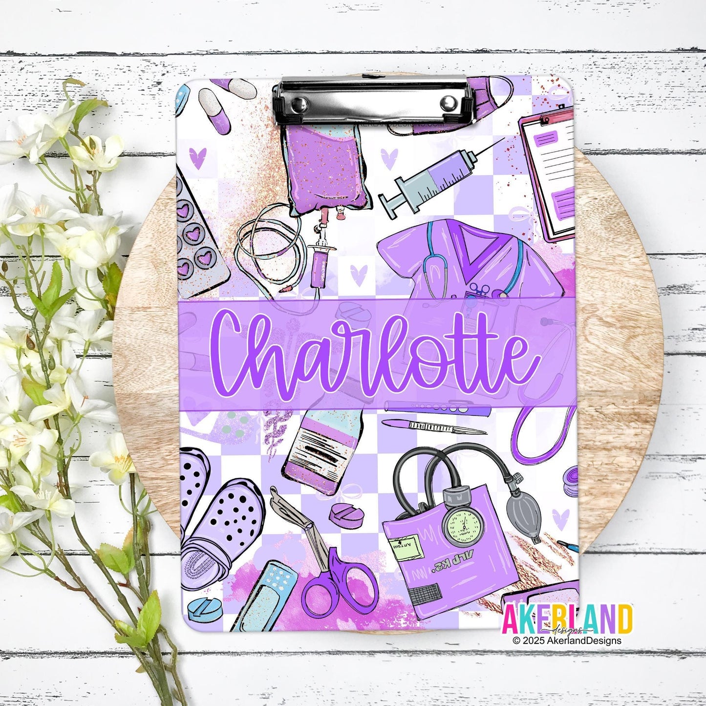 Nurse Clipboard with name front and back - Nurse Gift - Nurse Graduate Gift, design is the same on both sides