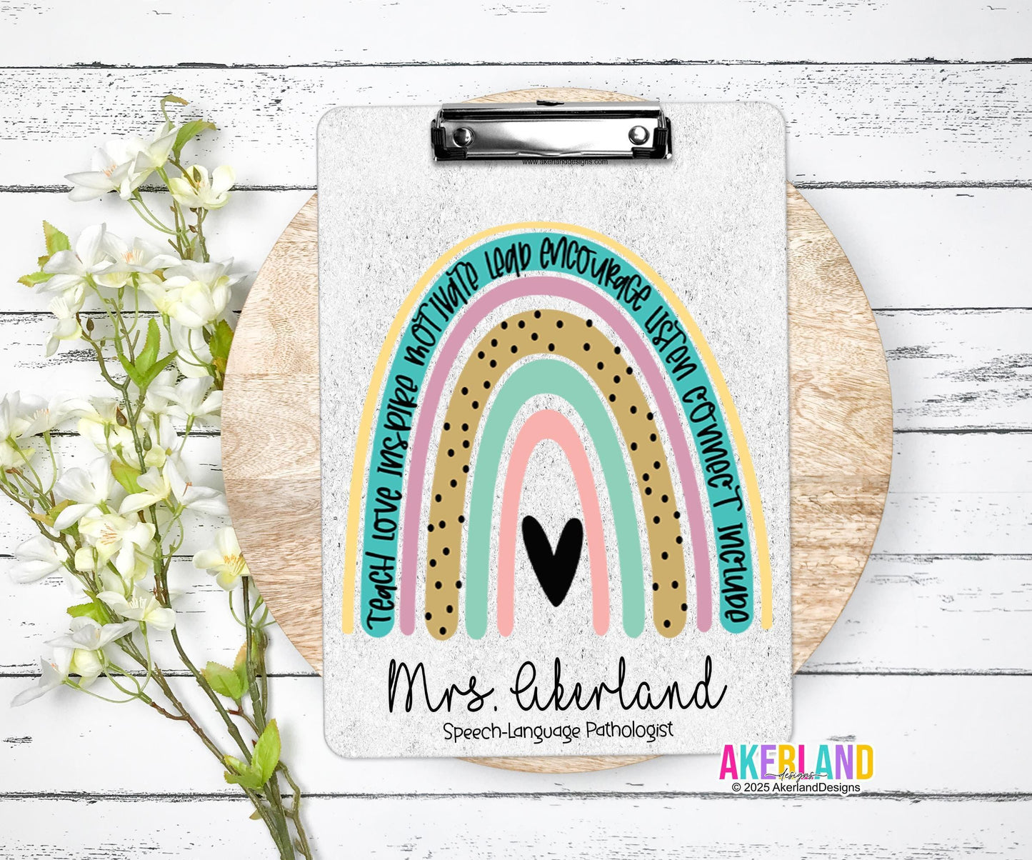 Speech-Language Pathologist Clipboard with Personalization Front and Back - Double Sided