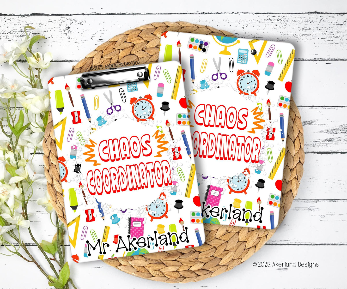 Teacher Clipboard with Personalization, Design is printed on front and back 9x12.5 inch, Teacher Appreciation Gifts, Custom Office Supply
