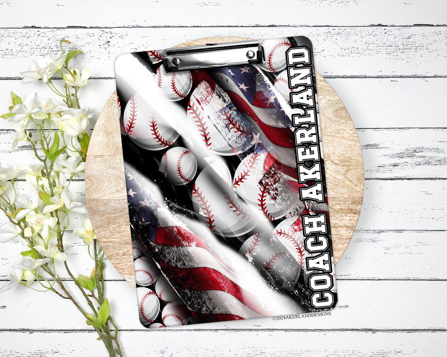 Baseball Clipboard with Personalization Front and Back Great Gift for Coach - Double Sided