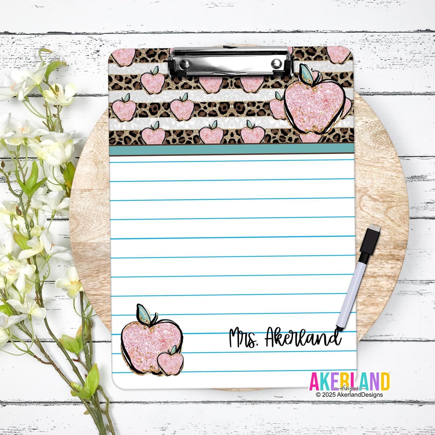 Teacher Double Sided Dry Erase Clipboard, Teacher Appreciation Gift, Mini 6x9in or 9x12.5in, Teacher Clipboard, Student Clipboard
