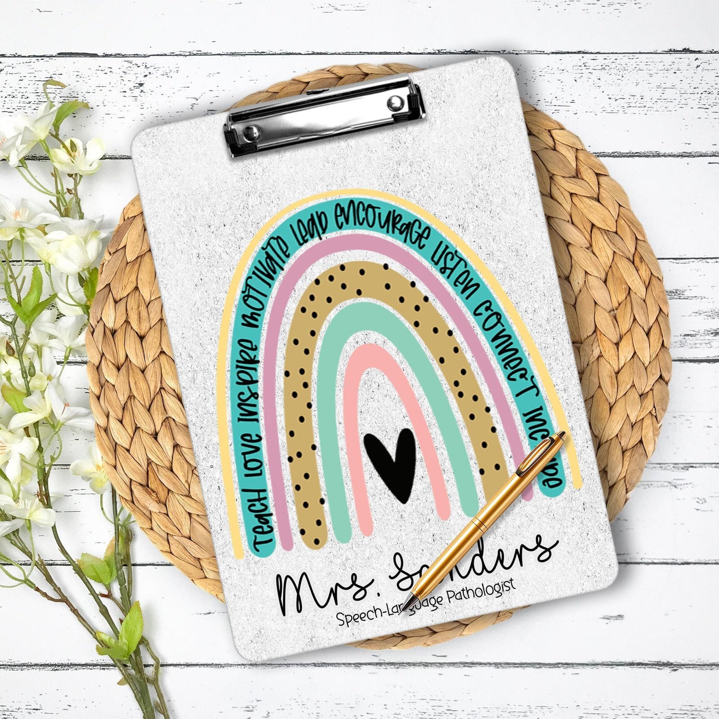 Speech-Language Pathologist Clipboard with Personalization Front and Back - Double Sided