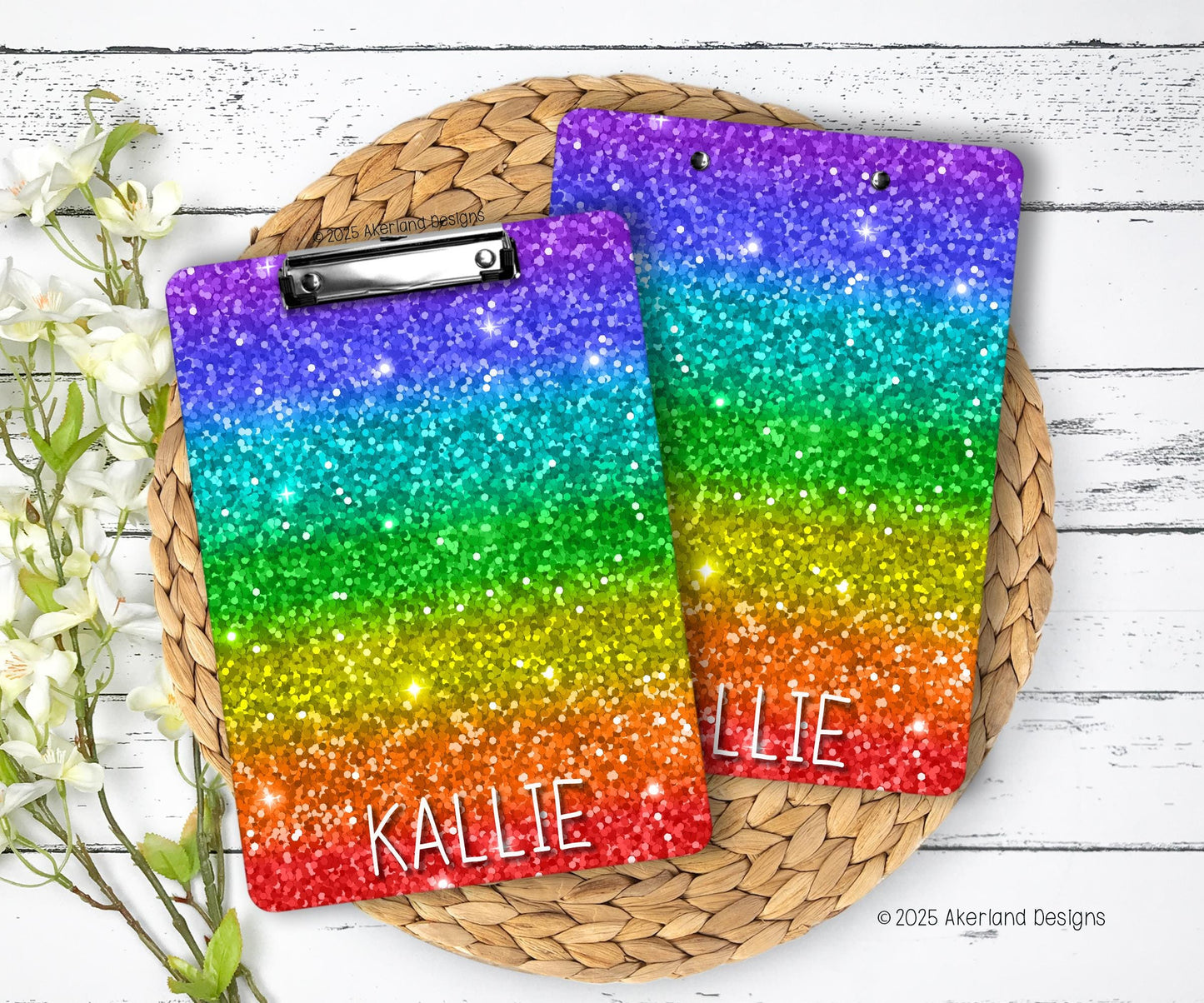 Rainbow Clipboard Personalized with a name - Double Sided
