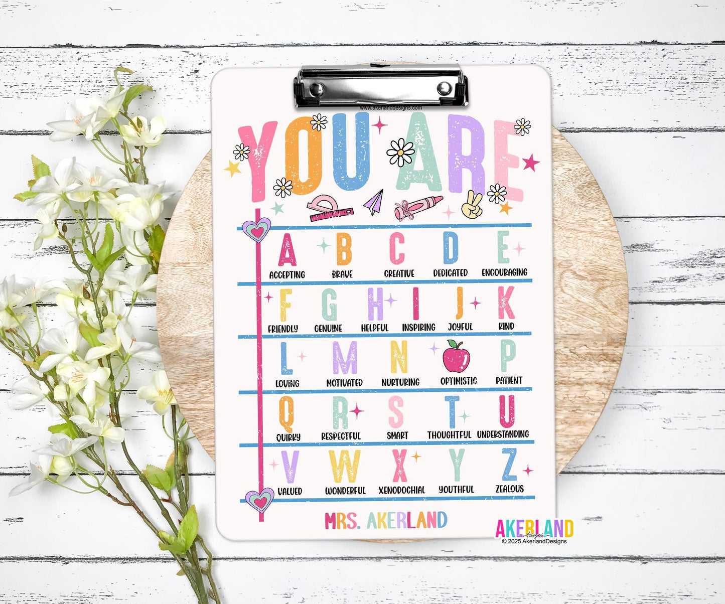 Personalized Teacher Clipboard with Personalization on both sides FRONT AND BACK are the same, Teacher Appreciation Gift Back to school gift