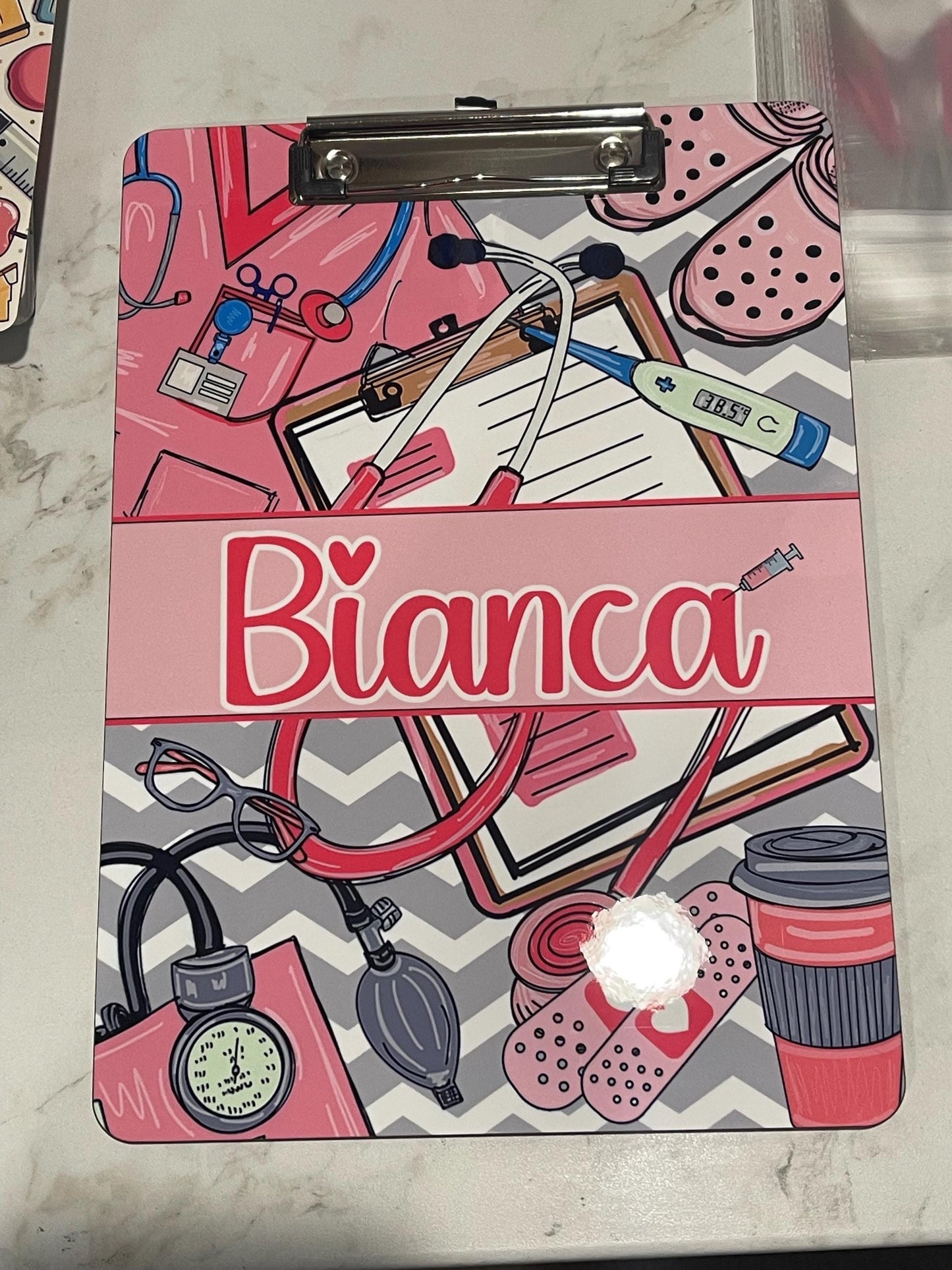 Nurse Clipboard with name front and back - Nurse Gift - Nurse Graduate Gift - Scrub Color Blue, Green, Pink, Purple, Gray, Black 9x12.5 in