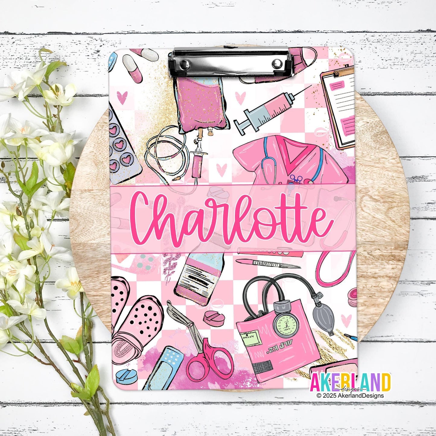 Nurse Clipboard with name front and back - Nurse Gift - Nurse Graduate Gift, design is the same on both sides