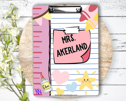 Teacher Clipboard with Personalized Front and Back - Gift for Teachers - Office Clipboard - Double Sided